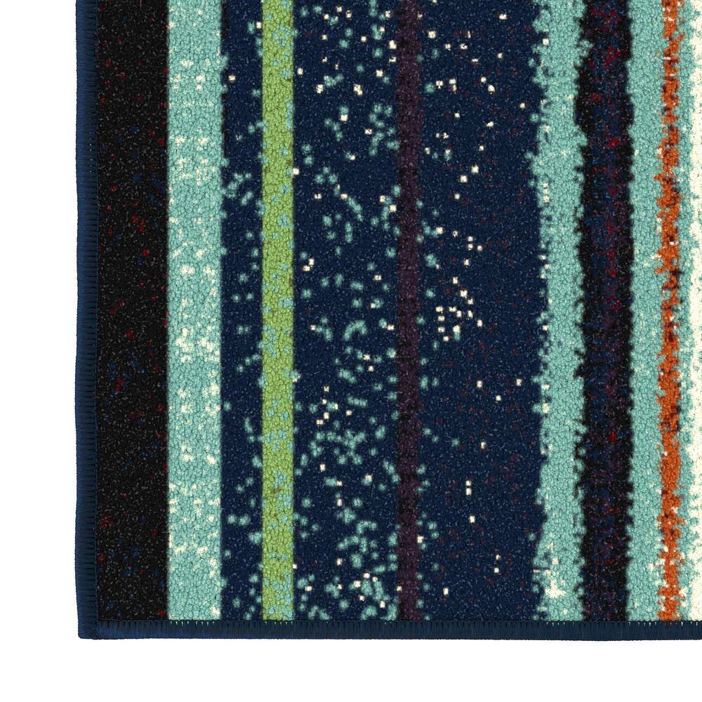 Multicolor Striped Non-Slip Synthetic Area Rug 3'3" x 5'