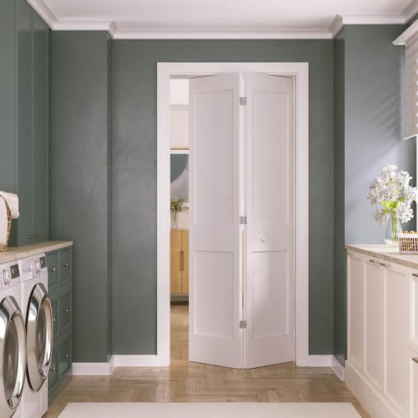 eightdoors 30 in. x 80 in. x 1-3/8 in. 2-Panel Shaker White Prime