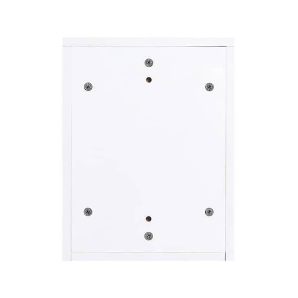 12.00 in. W x 15.80 in. H x 17.70 in. D Plywood Rectangular Shelf in Glossy White