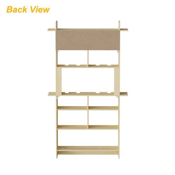 FUFU&GAGA 30.7 in. W x 67.7 in. H x 11 in. D Gauge 10-Shelf Wood