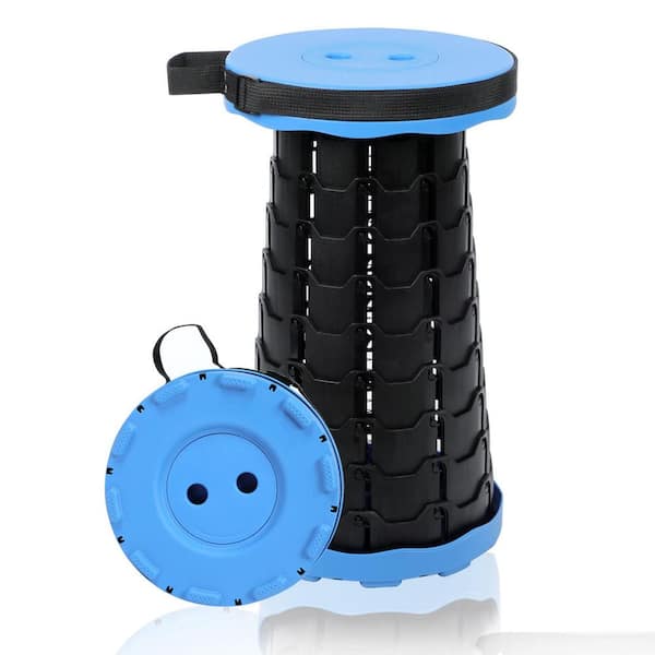 Angel Sar Foldable Retractable Camping Stools with Load Capacity 550 lbs., Blue
