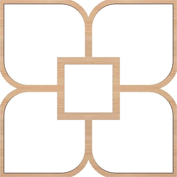 Ekena Millwork 39 in. W x 39 in. H x-3/8 in. T Small Olivia Decorative Fretwork Wood Ceiling Panels, Hickory