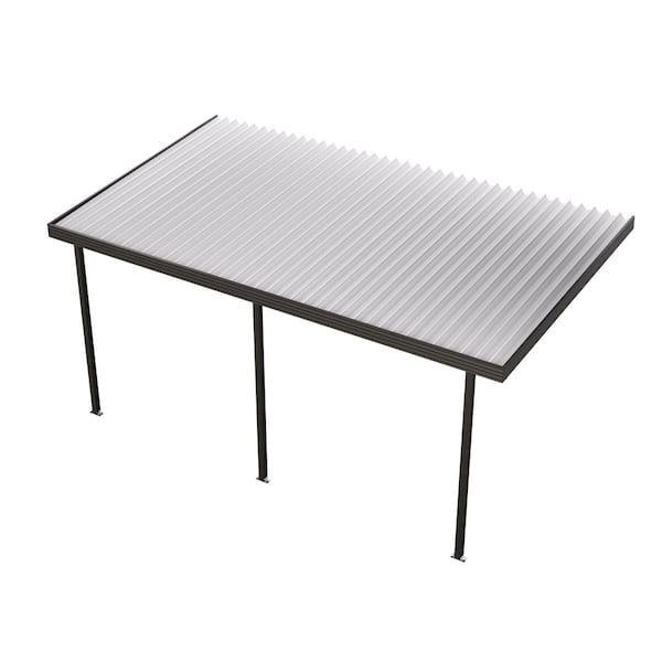 12 ft. x 8 ft. Dark Bronze Aluminum Frame White Roof Carport, 30 lbs. Snow Load