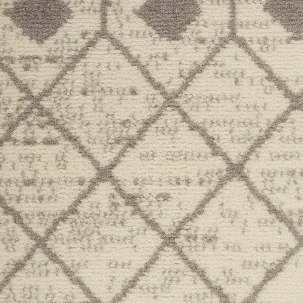 Ivory and Grey Moroccan Diamond 6' x 9' Synthetic Area Rug