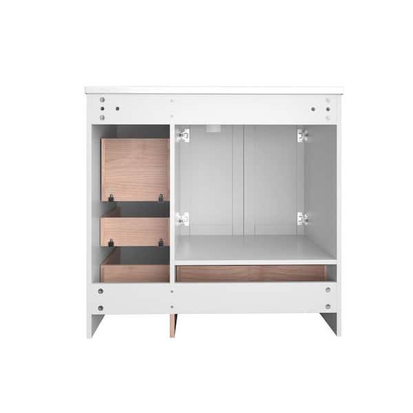 Tenleaf 36 in. Single Sink Freestanding White Bath Vanity with