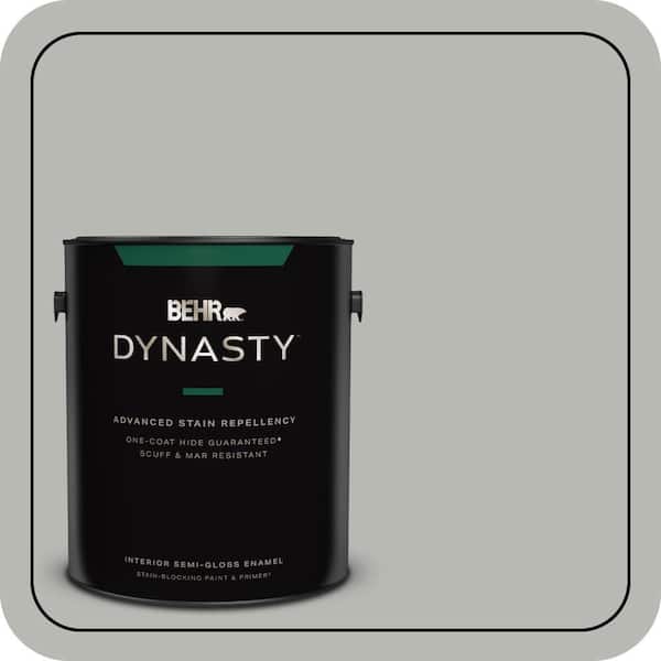BEHR DYNASTY 1 gal. #PPU18-11 Classic Silver One-Coat Hide Semi-Gloss Enamel Interior Stain-Blocking Paint & Primer