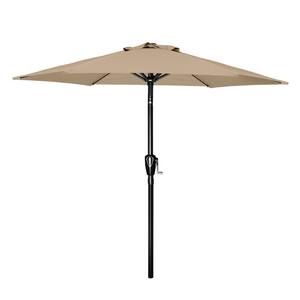 7.5 ft. Brrown Market Outdoor Steel Patio Umbrella with Push Button Tilt/Crank & Tilt without Base for Beach, Pool