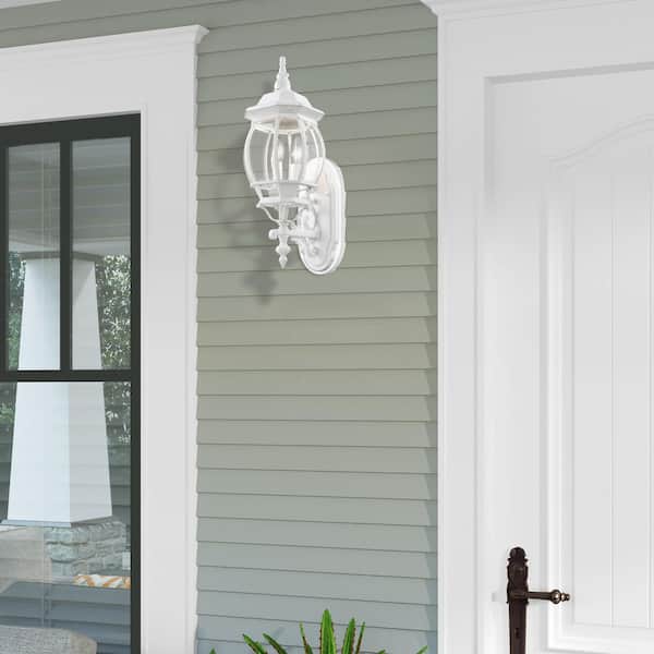 Yorkmont 3-Light Textured White Outdoor Wall Lantern