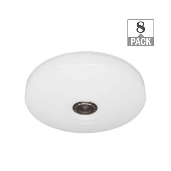 11 in. Adjustable CCT Round LED Flush Mount with Night Light Brushed Nickel or Oil Rubbed Bronze Medallions (8-Pack)