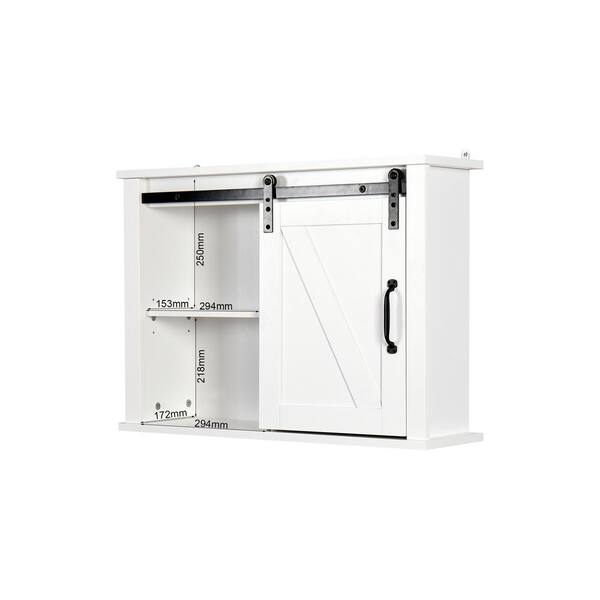 Tatahance 27.2 in. W x 7.8 in. D x 19.7 in. H MDF Wall Mount Bathroom Storage Wall Cabinet in White