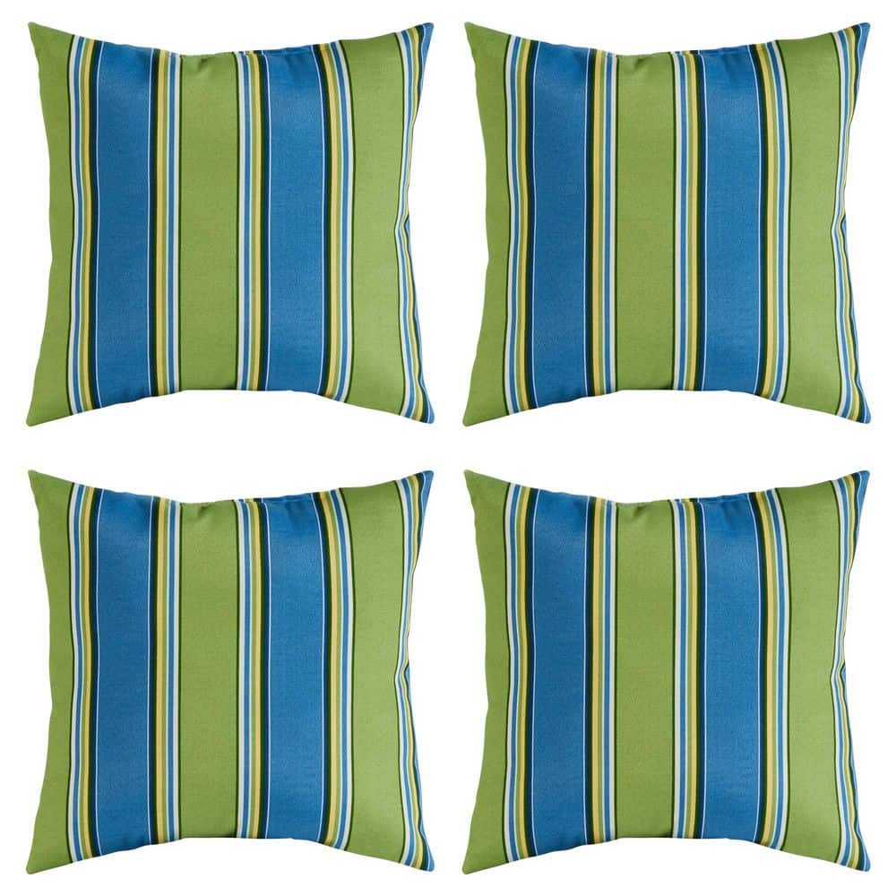 Cayman Stripe Square Outdoor Throw Pillow (4-Pack) price history on PriceWatchPro