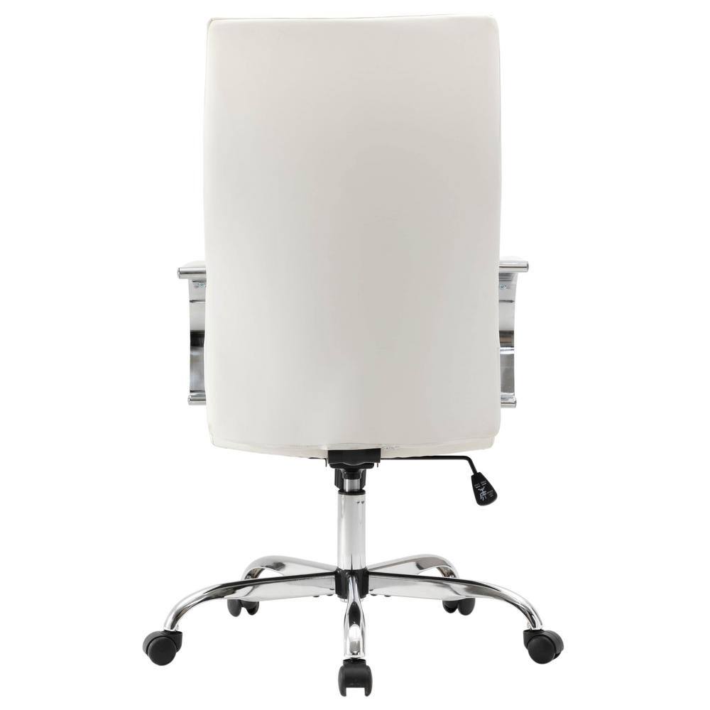 White High-Back Leather Executive Swivel Office Chair