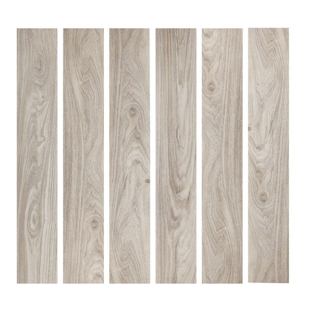 12 MIL 6 in. x 36 in. Peel and Stick Vinyl Flooring, UV Surface Flooring Tile in Log Grey, Water-Resistant(54 sq. ft.) price history on PriceWatchPro