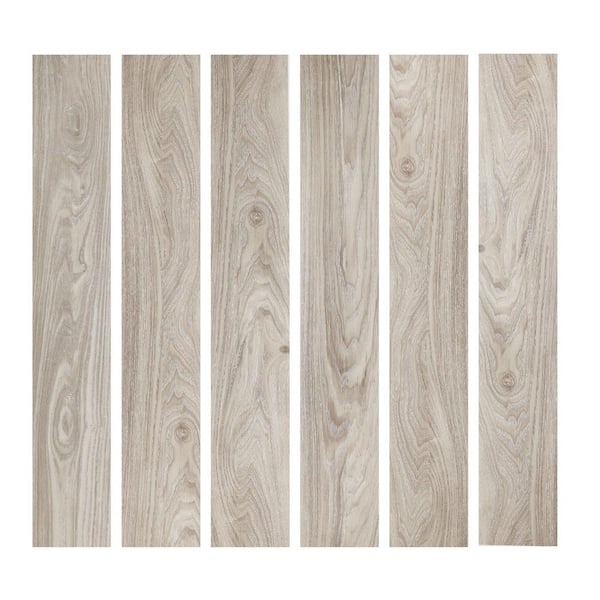 Jeedeson 12 MIL 6 in. x 36 in. Peel and Stick Vinyl Flooring, UV Surface Flooring Tile in Log Grey, Water-Resistant(54 sq. ft.)