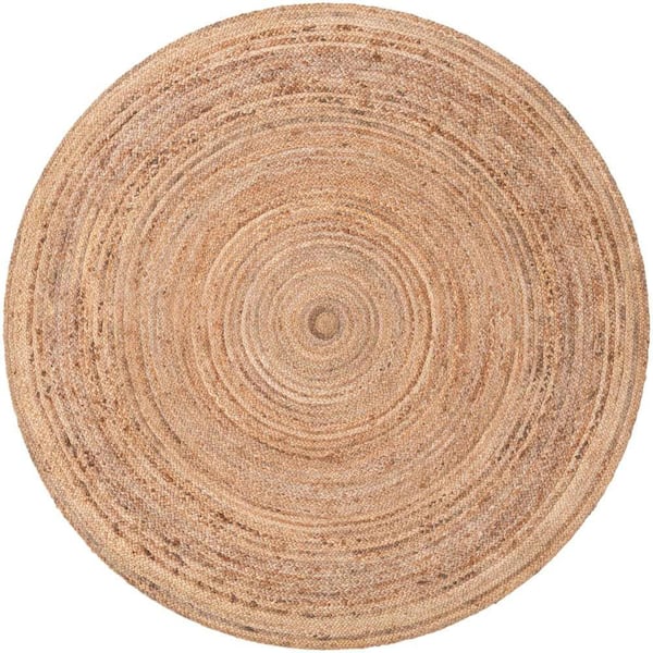 Braided Jute Dhaka Natural 6 ft. 1 in. x 6 ft. 1 in. Area Rug