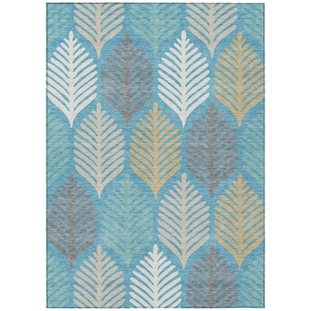 Chantille Machine Washable Indoor/Outdoor Abstract ACN2515 Teal 8 ft. x 10 ft. Area Rug price history on PriceWatchPro