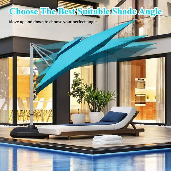9 foot square patio umbrella PURPLE LEAF FT White Cantilever Umbrella Aluminum Outdoor Offset Umbrella Hanging Windproof with 360° Rotation for Garden Deck Pool, Beige : Patio, Lawn & Garden This 9 ft Outdoor Patio 9 ft x