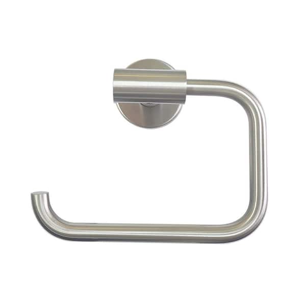 Contemporary Open Wall-Mount, Towel Ring Holder/Toilet Paper Holder for Bathroom, in Satin Stainless Steel