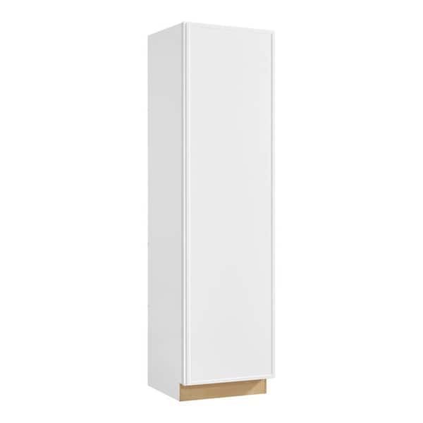Leyton 24 in. W x 24 in D x 90 in H Ready to Assemble Plywood Slim Shaker Utility Pantry Kitchen Cabinet in Alpine White