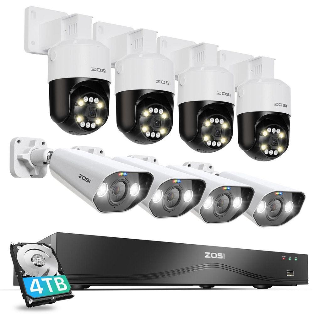 ZOSI 4K 8MP 16-Channel NVR Home Security Camera System with 8