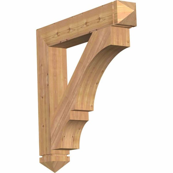 Ekena Millwork 5.5 in. x 38 in. x 38 in. Western Red Cedar Balboa Arts and Crafts Smooth Bracket