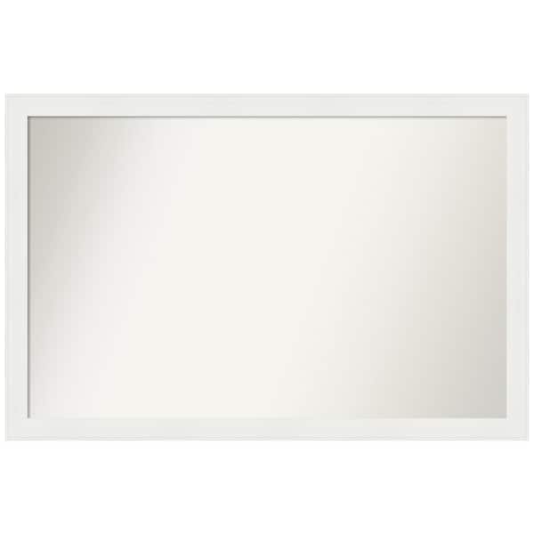 Amanti Art Vanity White Narrow 47.5 in. x 31.5 in. Custom Non-Beveled Recycled Polystyrene Framed Bathroom Vanity Wall Mirror
