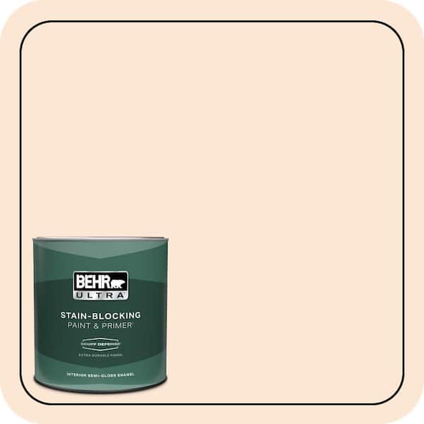BEHR ULTRA 1 qt. #270C-1 Naive Peach Extra Durable Semi-Gloss Enamel Interior Paint & Primer