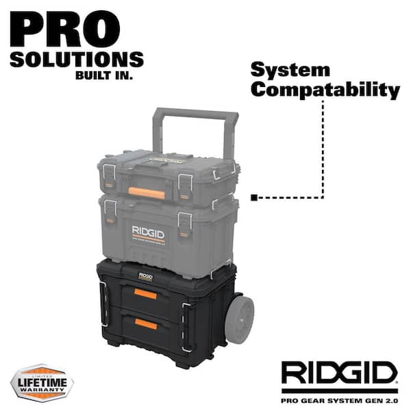 RIDGID - 2.0 Pro Gear System 22 in. XL 2 Drawers Modular Tool Box Storage