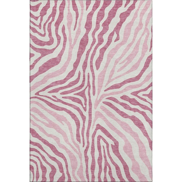 Mayfield Premium Machine Washable Abstract AMF2523 Pink 10 ft. x 14 ft. Area Rug