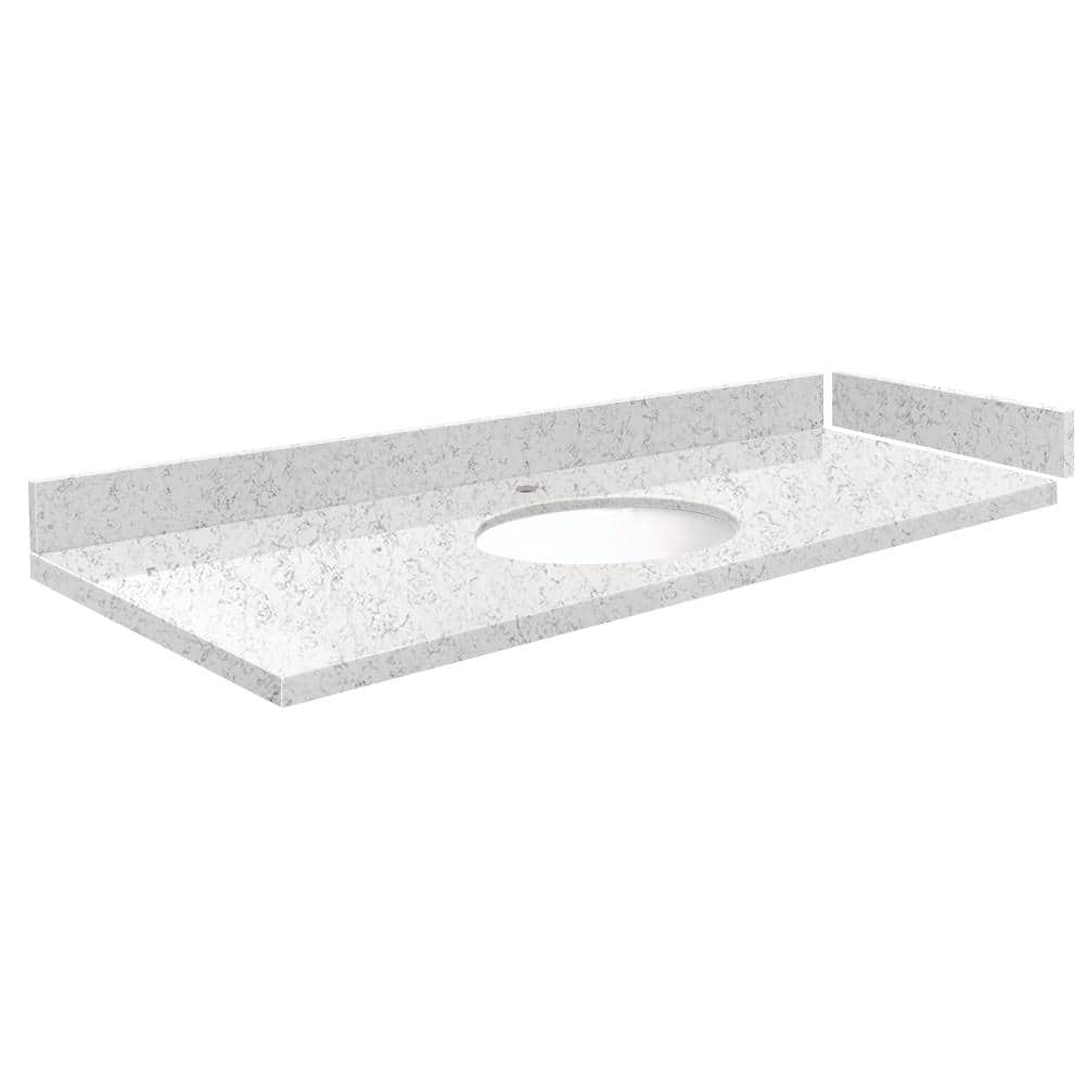 Silestone 60.5 in. W x 22.25 in. D Quartz White Round Single Sink Vanity Top in Lyra price history on PriceWatchPro