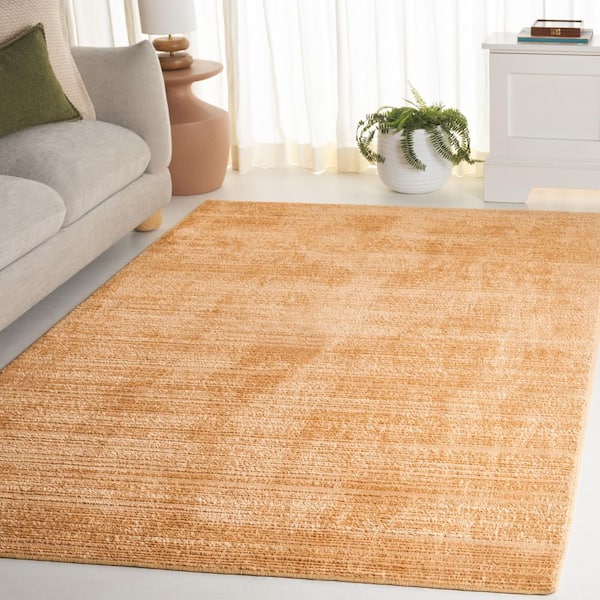 Harmony 7 ft. x 7 ft. Gold Solid Striped Square Area Rug