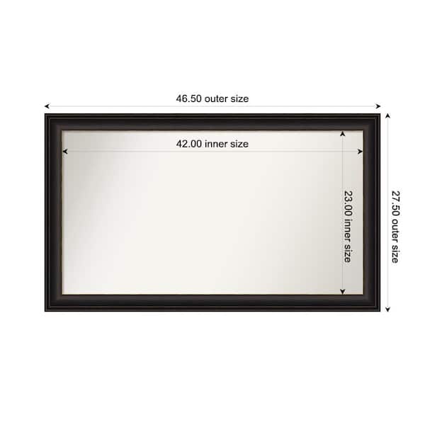 Amanti Art Trio Oil Rubbed Bronze 46.5 in. x 27.5 in. Custom Non-Beveled Recycled Polystyrene Framed Bathroom Vanity Wall Mirror