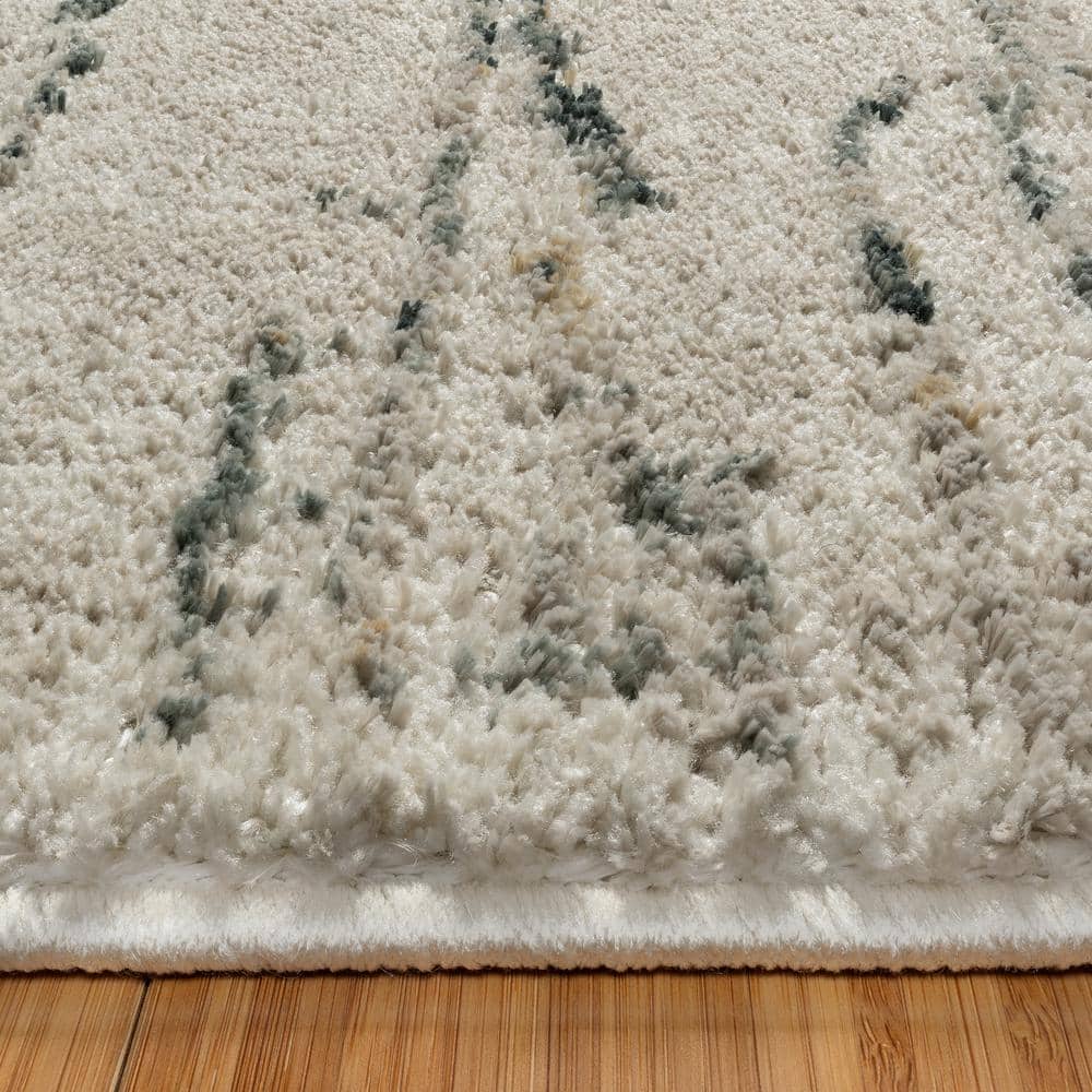 Kosmas Multi-Color Abstract Polyester Shag Area Rug 8' x 10'