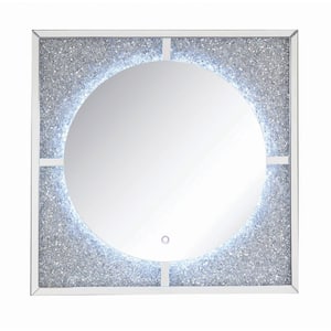 39 in. W x 39 in. H Wood Silver Vanity Mirror