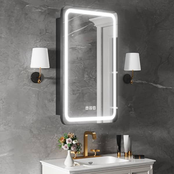 Ziyudura 16 in. W x 28 in. H Rectangular Iron Medicine Cabinet