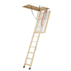 LWT Super-Thermo Insulated Wooden Attic Ladder 7 ft. 5 in. - 8 ft. 11 in., 22.5 in. x 47 in. with 350 lb. Load Capacity