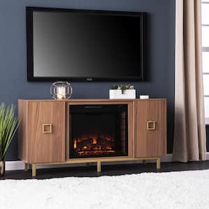 Yorkville 54 in. Freestanding Wooden Electric Fireplace TV Stand in Natural