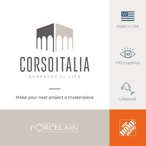 Corso Italia - Alpe Graphite Matte 12 in. x 24 in. Quartzite Stone Look Porcelain Floor and Wall Tile (15.50 sq. ft./Case)