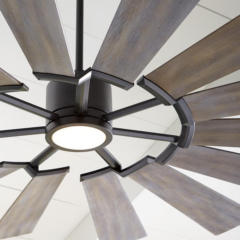 Prairie Grand 72" Aged Pewter LED Ceiling Fan with Remote