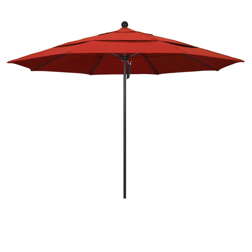 11 ft. Black Aluminum Commercial Market Patio Umbrella with Fiberglass Ribs and Pulley Lift in Sunset Olefin price history on PriceWatchPro
