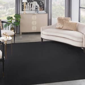 Sandy Black 9 ft. x 9 ft. Solid Contemporary Square Area Rug