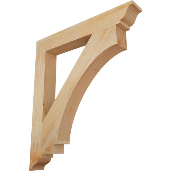 Ekena Millwork 4 in. x 34 in. x 30 in. Douglas Fir Imperial Traditional Rough Sawn Bracket