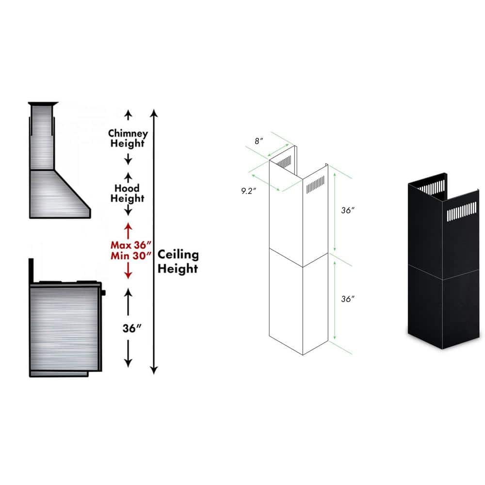 ZLINE KITCHEN AND BATH 2PCEXTBSKBN hood accessories