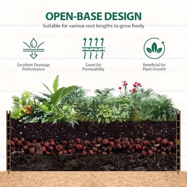 mondaria 4 ft. x 2 ft. Black Composite Lumber Raised Garden Bed-10