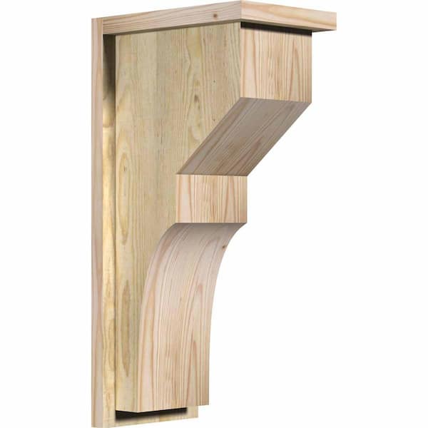 Ekena Millwork 8 in. x 12 in. x 24 in. Monterey Rough Sawn Douglas Fir Corbel with Backplate