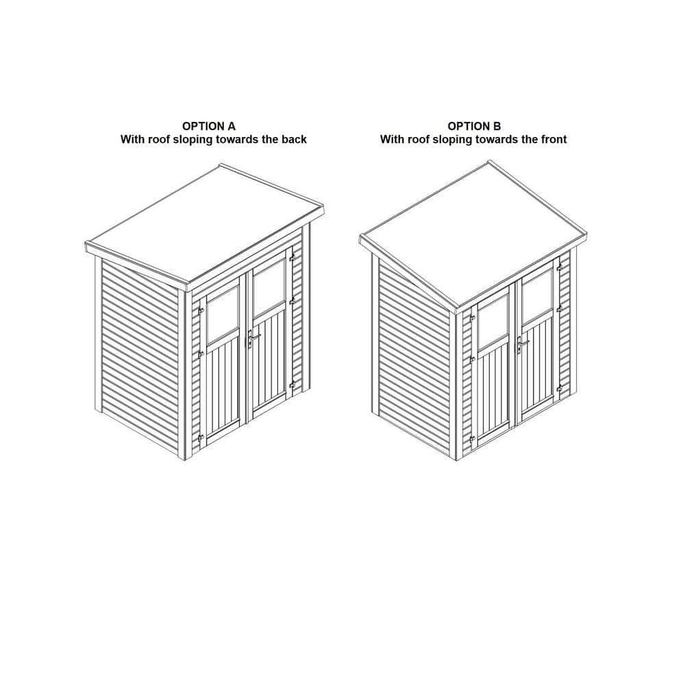Nordic Spruce Wooden Lean-To Storage Shed with Double Doors and Windows