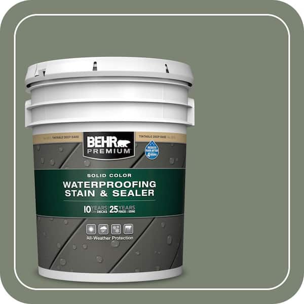 5 gal. #ICC-77 Sage Green Solid Color Waterproofing Exterior Wood Stain and Sealer