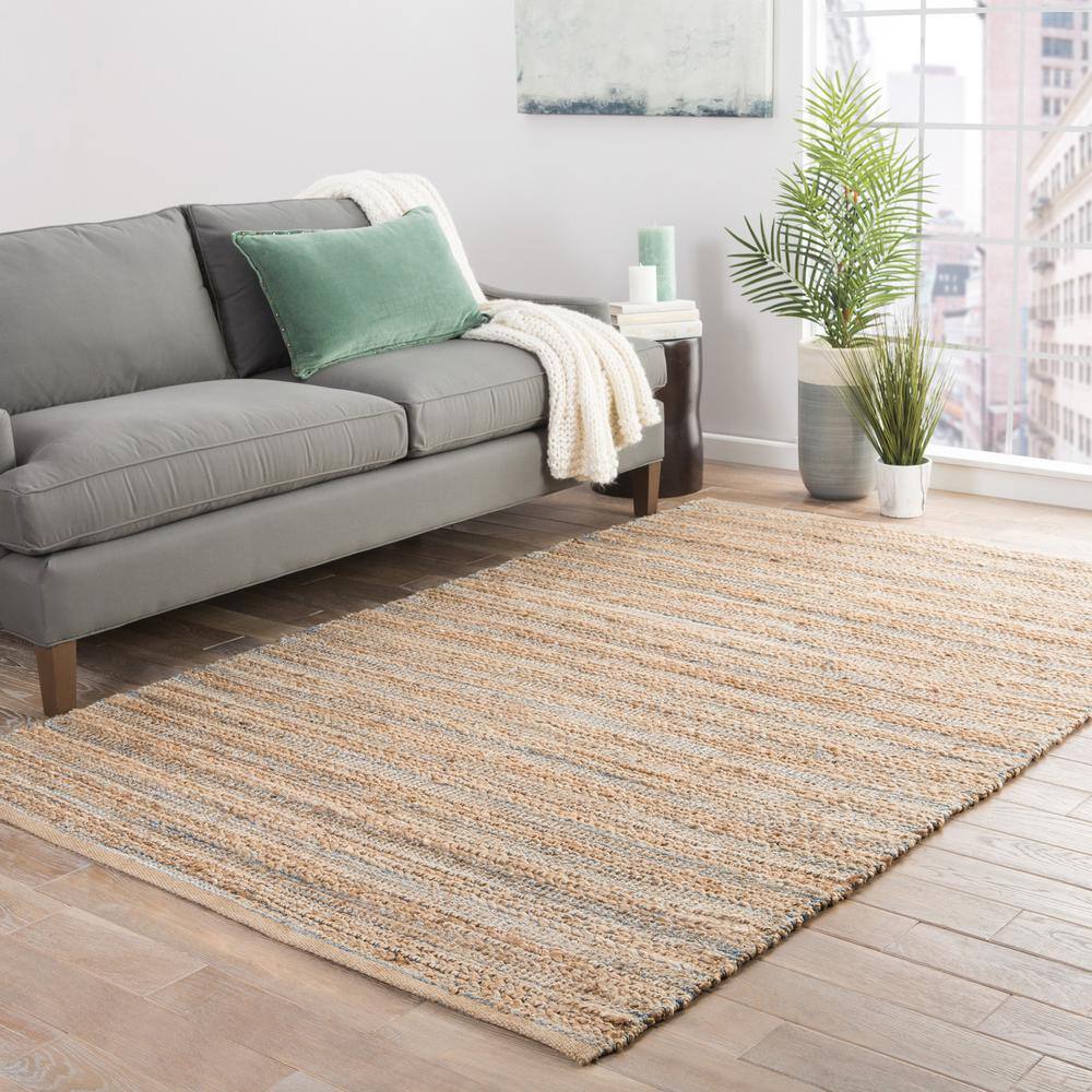 Coastal Breeze Handwoven Blue Jute 5'x8' Area Rug