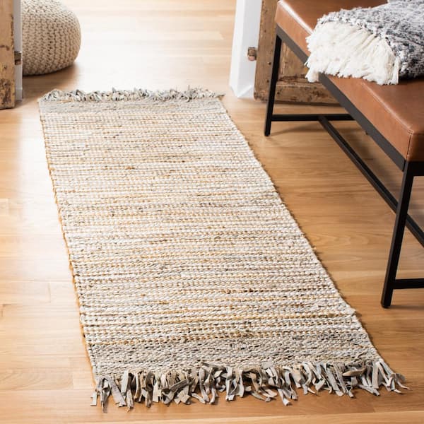 Vintage Leather Beige/Multi 2 ft. x 9 ft. Striped Runner Rug