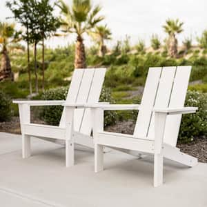 Arcadia White Plastic Outdoor Patio Adirondack Chair (Set of 2)